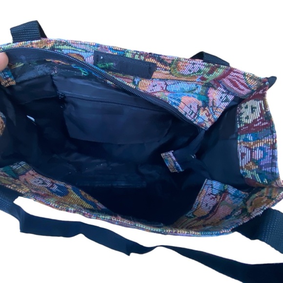 Vintage Tapestry It's A Small World People Shopper Book Tote Bag Multi Cultural - Picture 6 of 6